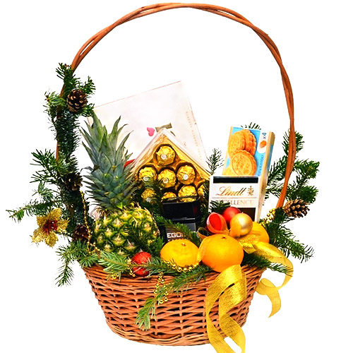 "Новогодний калейдоскоп". Корзина подарочная