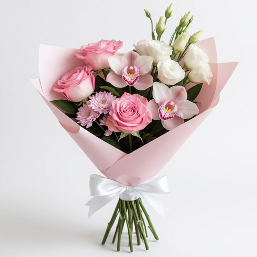 "Розовое сияние". Букет сборный